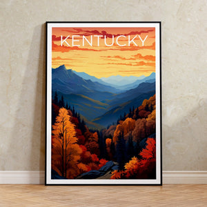 Kentucky Poster, Kentucky Druck, Berge Poster, Berge Druck, Wald Reise Poster, Herbst Poster, Kentucky Kunst