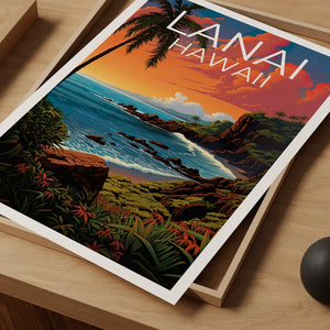 Lanai Travel Poster, Hawaii Wall Art, Hawaii Print, Lanai Poster, Hawaii Poster, Lanai Print, Lanai Art