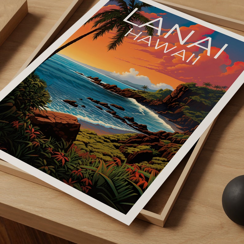 Lanai Travel Poster, Hawaii Wall Art, Hawaii Print, Lanai Poster, Hawaii Poster, Lanai Print, Lanai Art