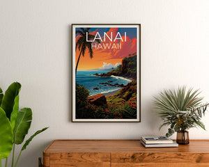 Lanai Travel Poster, Hawaii Wall Art, Hawaii Print, Lanai Poster, Hawaii Poster, Lanai Print, Lanai Art
