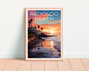 Redondo Beach Poster, California Print, California Art, Redondo Beach Print, California Travel Poster, Coast Poster, Redondo Beach Gift