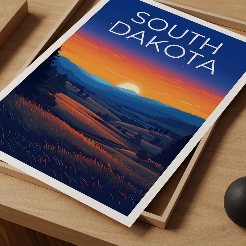 South Dakota Travel Poster, Great Plains Wall Art, Great Plains Print, South Dakota Poster, Great Plains Poster, Nature Poster