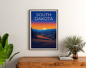 South Dakota Travel Poster, Great Plains Wall Art, Great Plains Print, South Dakota Poster, Great Plains Poster, Nature Poster