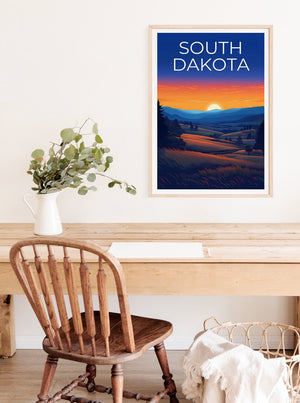 South Dakota Travel Poster, Great Plains Wall Art, Great Plains Print, South Dakota Poster, Great Plains Poster, Nature Poster