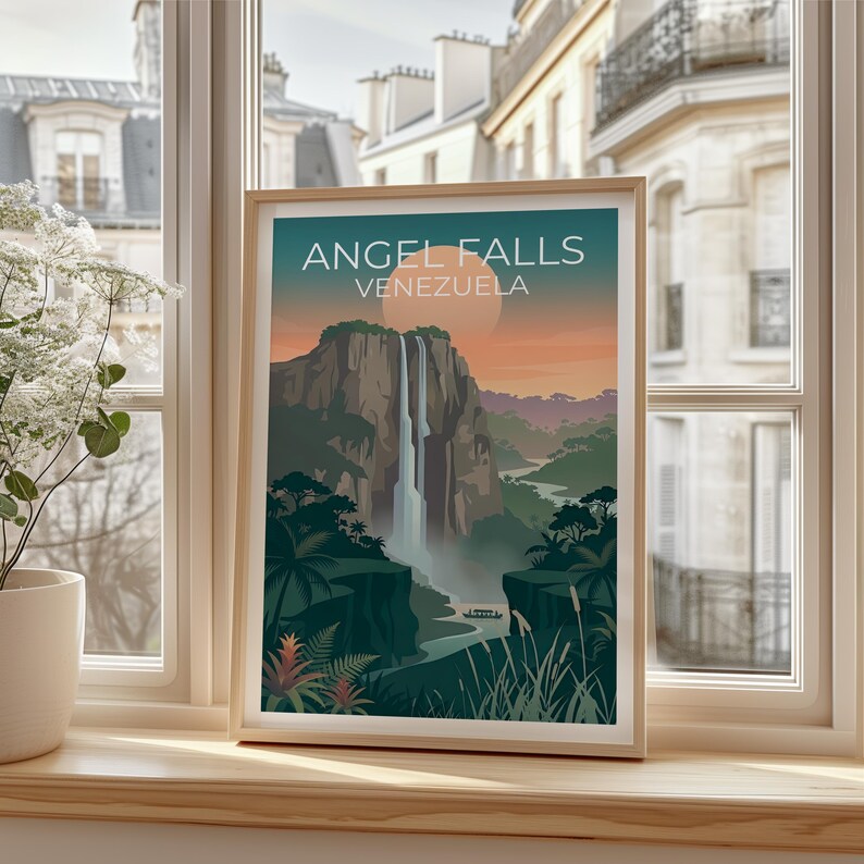 Angel Falls Poster - Venezuela Waterfall Wall Art Print