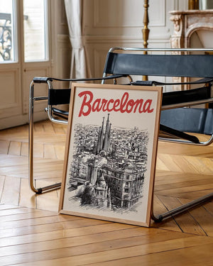 Barcelonia Poster, Europe Travel Print, Sagrada Familia Art, Basilica Illustration, City Poster, SPrint Materialcenic Wall Art, Home Decor, Birthday Gift