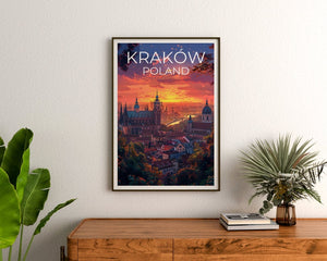 Kraków Poster, Kraków Print, Poland Art, Krakow Poster, Poland Travel Poster, Krakow Print, Europe Poster