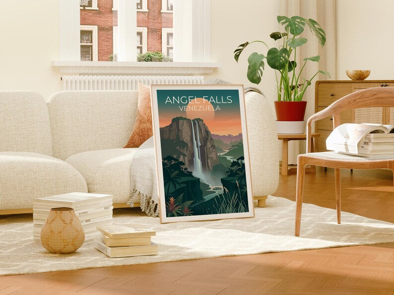 Angel Falls Poster - Venezuela Waterfall Wall Art Print