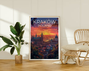 Kraków Poster, Kraków Print, Poland Art, Krakow Poster, Poland Travel Poster, Krakow Print, Europe Poster