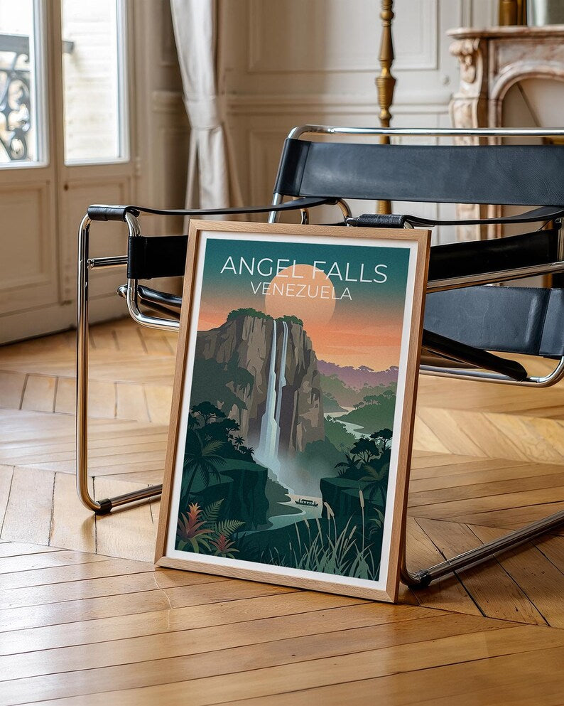 Angel Falls Poster - Venezuela Waterfall Wall Art Print