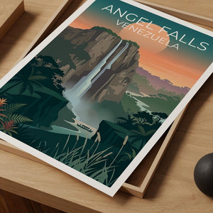 Angel Falls Poster - Venezuela Waterfall Wall Art Print