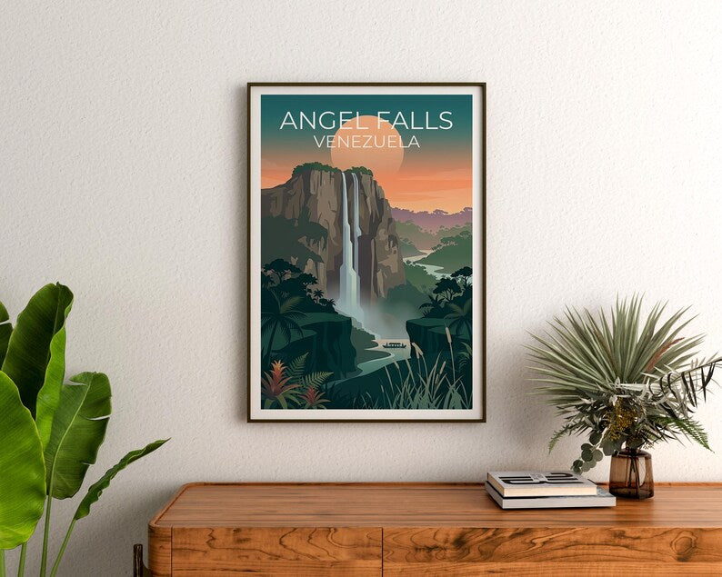 Angel Falls Poster - Venezuela Waterfall Wall Art Print