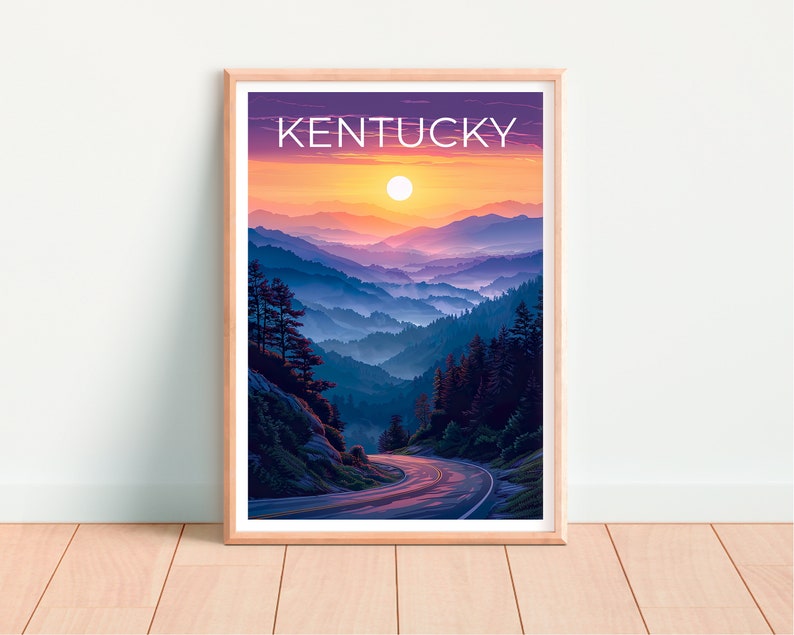 Affiche du Kentucky, Impression du Kentucky, Affiche des montagnes Cumberland, Impression de forêt, Affiche de voyage du Kentucky, Impression de Cumberland, Art du Kentucky