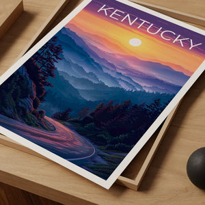 Affiche du Kentucky, Impression du Kentucky, Affiche des montagnes Cumberland, Impression de forêt, Affiche de voyage du Kentucky, Impression de Cumberland, Art du Kentucky