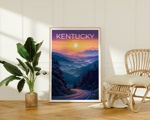 Affiche du Kentucky, Impression du Kentucky, Affiche des montagnes Cumberland, Impression de forêt, Affiche de voyage du Kentucky, Impression de Cumberland, Art du Kentucky