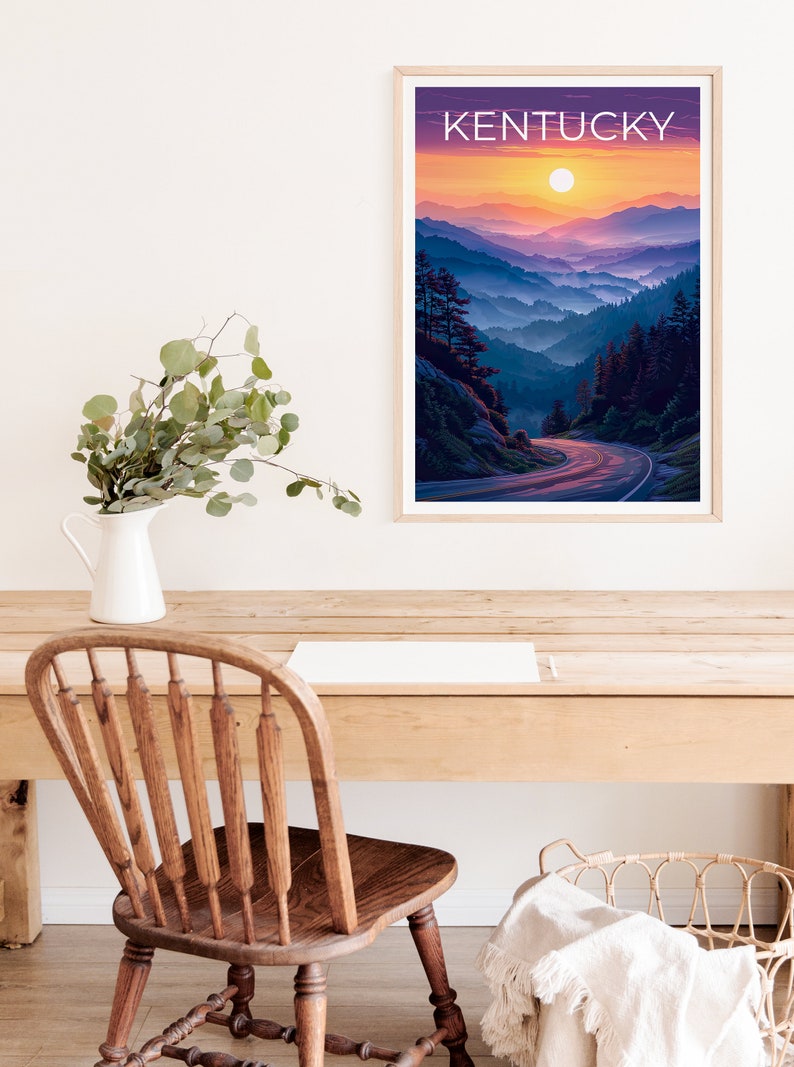 Affiche du Kentucky, Impression du Kentucky, Affiche des montagnes Cumberland, Impression de forêt, Affiche de voyage du Kentucky, Impression de Cumberland, Art du Kentucky