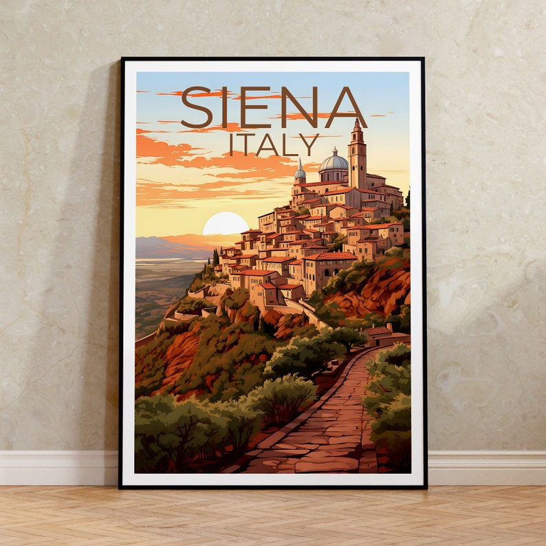Siena Travel Poster, Italy Wall Art, Italy Print, Siena Poster, Italy Poster, City Poster, Siena Art
