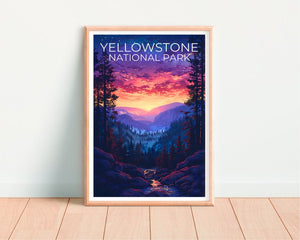Affiche de Yellowstone, Impression de Yellowstone, Affiche du Wyoming, Impression du Wyoming, Affiche de voyage de Yellowstone, Art du Wyoming, Cadeau de Yellowstone