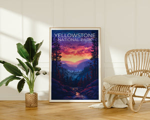 Affiche de Yellowstone, Impression de Yellowstone, Affiche du Wyoming, Impression du Wyoming, Affiche de voyage de Yellowstone, Art du Wyoming, Cadeau de Yellowstone