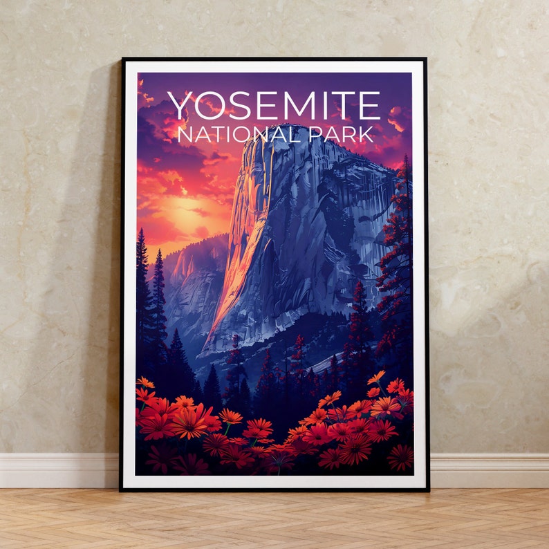 Affiche Yosemite, Impression Yosemite, Affiche El Capitan, Impression Californie, Affiche de voyage Yosemite, Art El Capitan, Art Yosemite