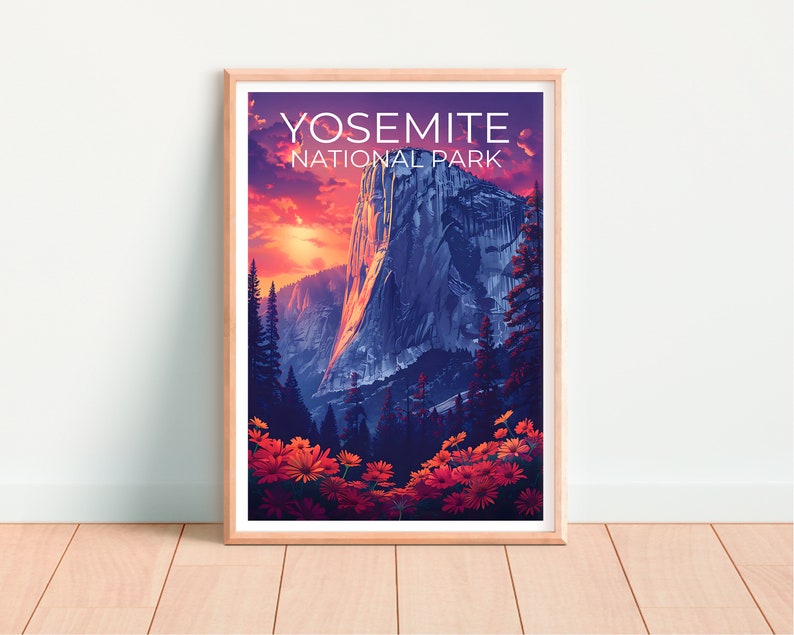 Affiche Yosemite, Impression Yosemite, Affiche El Capitan, Impression Californie, Affiche de voyage Yosemite, Art El Capitan, Art Yosemite