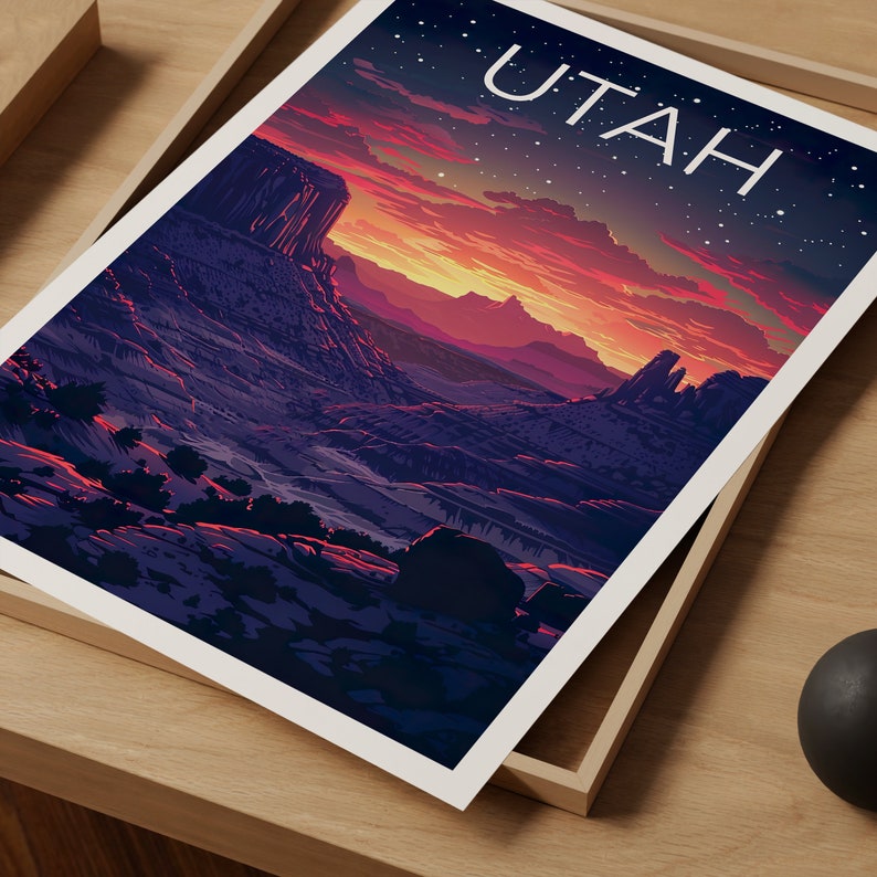 Affiche de l'Utah, Impression de l'Utah, Affiche du désert, Impression en plein air, Affiche de voyage de l'Utah, Art de l'Utah, Affiche de Capitol Reef
