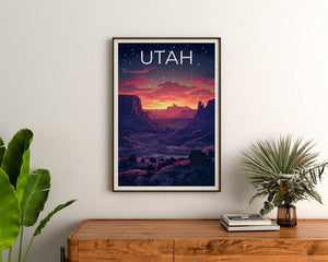 Affiche de l'Utah, Impression de l'Utah, Affiche du désert, Impression en plein air, Affiche de voyage de l'Utah, Art de l'Utah, Affiche de Capitol Reef
