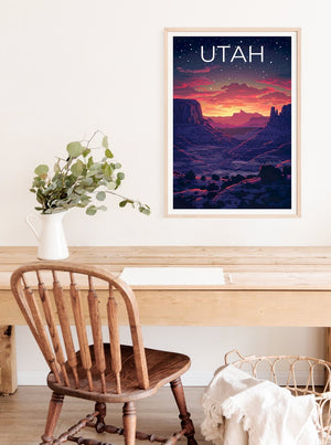 Affiche de l'Utah, Impression de l'Utah, Affiche du désert, Impression en plein air, Affiche de voyage de l'Utah, Art de l'Utah, Affiche de Capitol Reef