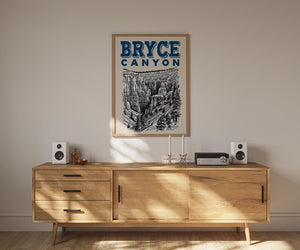 Bryce Canyon National Park Poster, Utah Travel Print, Outdoor Art, Desert Hike Illustration, Scenic Wall Art, Home Decor, Birthday Gift