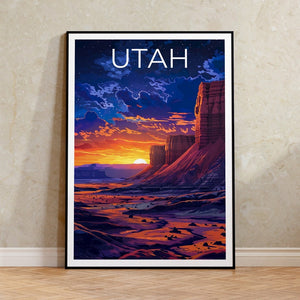 Utah Poster, Utah Druck, Wüste Poster, Sandstein Druck, Utah Reise Poster, Wüste Kunst, Utah Kunst