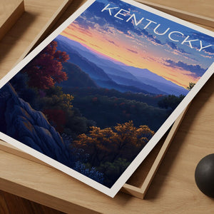 Affiche de voyage du Kentucky, art mural de la forêt, impression de forêt, affiche du Kentucky, affiche de la forêt, affiche de la nature, art du Kentucky