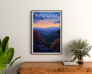 Affiche de voyage du Kentucky, art mural de la forêt, impression de forêt, affiche du Kentucky, affiche de la forêt, affiche de la nature, art du Kentucky