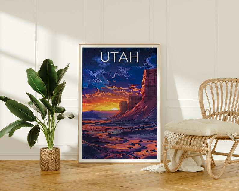 Utah Poster, Utah Druck, Wüste Poster, Sandstein Druck, Utah Reise Poster, Wüste Kunst, Utah Kunst