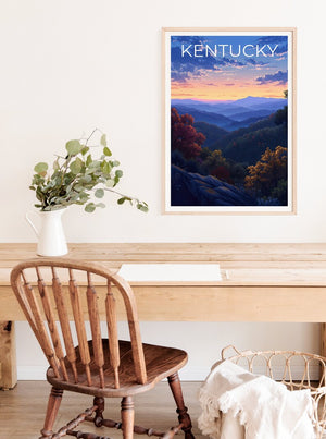 Affiche de voyage du Kentucky, art mural de la forêt, impression de forêt, affiche du Kentucky, affiche de la forêt, affiche de la nature, art du Kentucky