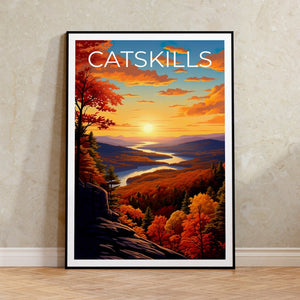 Affiche de voyage des montagnes Catskill, art mural Catskills, impression Catskills, affiche Catskills, affiche de New York, affiche de montagne, cadeau Catskills