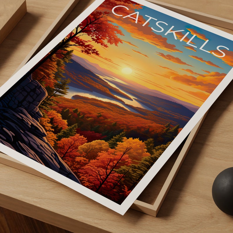 Affiche de voyage des montagnes Catskill, art mural Catskills, impression Catskills, affiche Catskills, affiche de New York, affiche de montagne, cadeau Catskills