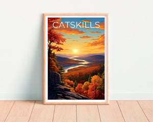 Affiche de voyage des montagnes Catskill, art mural Catskills, impression Catskills, affiche Catskills, affiche de New York, affiche de montagne, cadeau Catskills