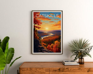 Affiche de voyage des montagnes Catskill, art mural Catskills, impression Catskills, affiche Catskills, affiche de New York, affiche de montagne, cadeau Catskills