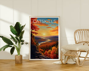 Affiche de voyage des montagnes Catskill, art mural Catskills, impression Catskills, affiche Catskills, affiche de New York, affiche de montagne, cadeau Catskills