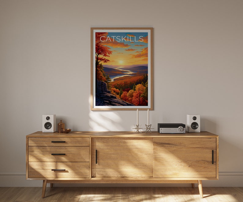 Affiche de voyage des montagnes Catskill, art mural Catskills, impression Catskills, affiche Catskills, affiche de New York, affiche de montagne, cadeau Catskills