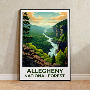 Allegheny Forest Travel Poster, Pennsylvania Wall Art, Pennsylvania Print, Allegheny Poster, Pennsylvania Poster, Nature Poster