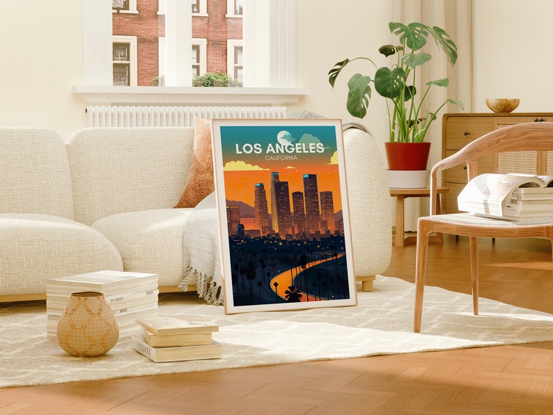 Los Angeles Poster, California Wall Art, Los Angeles Print, Los Angeles Travel Poster, LA Art, City Poster, Poster Art, Wall Decor