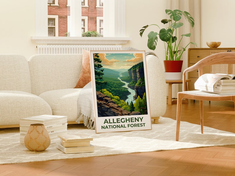 Allegheny Forest Travel Poster, Pennsylvania Wall Art, Pennsylvania Print, Allegheny Poster, Pennsylvania Poster, Nature Poster