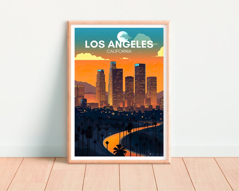 Los Angeles Poster, California Wall Art, Los Angeles Print, Los Angeles Travel Poster, LA Art, City Poster, Poster Art, Wall Decor