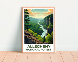 Allegheny Forest Travel Poster, Pennsylvania Wall Art, Pennsylvania Print, Allegheny Poster, Pennsylvania Poster, Nature Poster