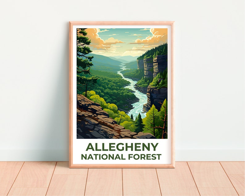 Allegheny Forest Travel Poster, Pennsylvania Wall Art, Pennsylvania Print, Allegheny Poster, Pennsylvania Poster, Nature Poster