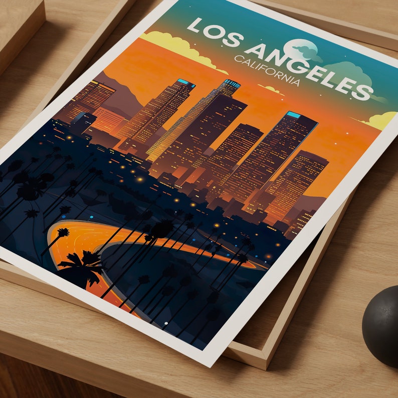 Los Angeles Poster, California Wall Art, Los Angeles Print, Los Angeles Travel Poster, LA Art, City Poster, Poster Art, Wall Decor