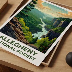 Allegheny Forest Travel Poster, Pennsylvania Wall Art, Pennsylvania Print, Allegheny Poster, Pennsylvania Poster, Nature Poster