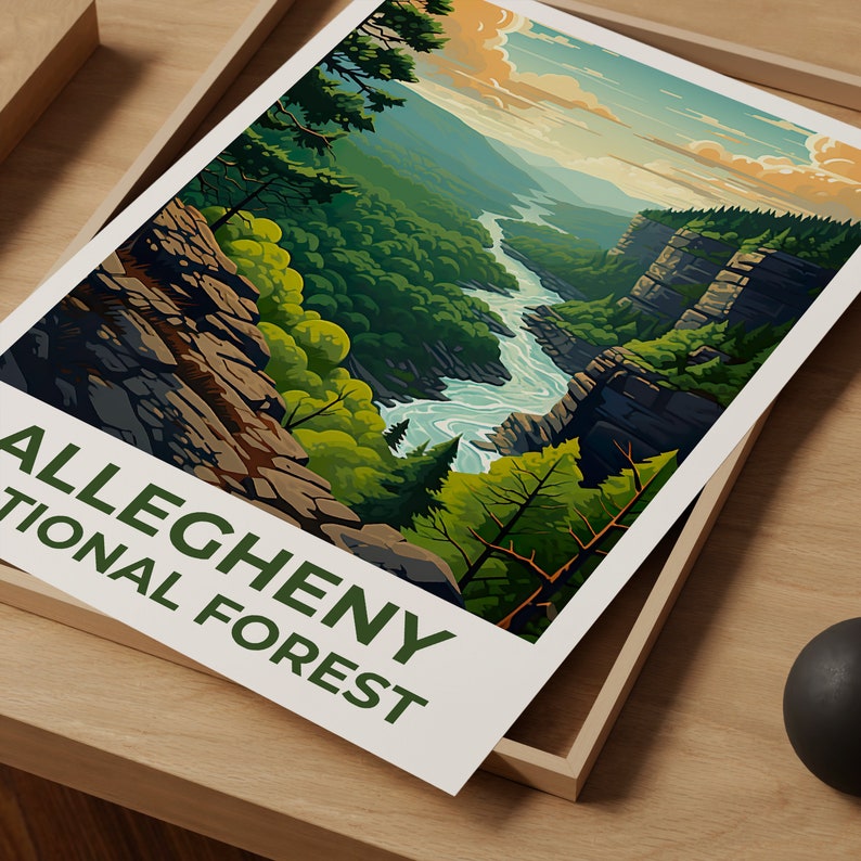 Allegheny Forest Travel Poster, Pennsylvania Wall Art, Pennsylvania Print, Allegheny Poster, Pennsylvania Poster, Nature Poster