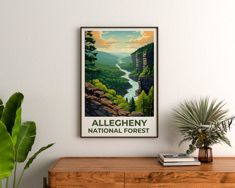 Allegheny Forest Travel Poster, Pennsylvania Wall Art, Pennsylvania Print, Allegheny Poster, Pennsylvania Poster, Nature Poster